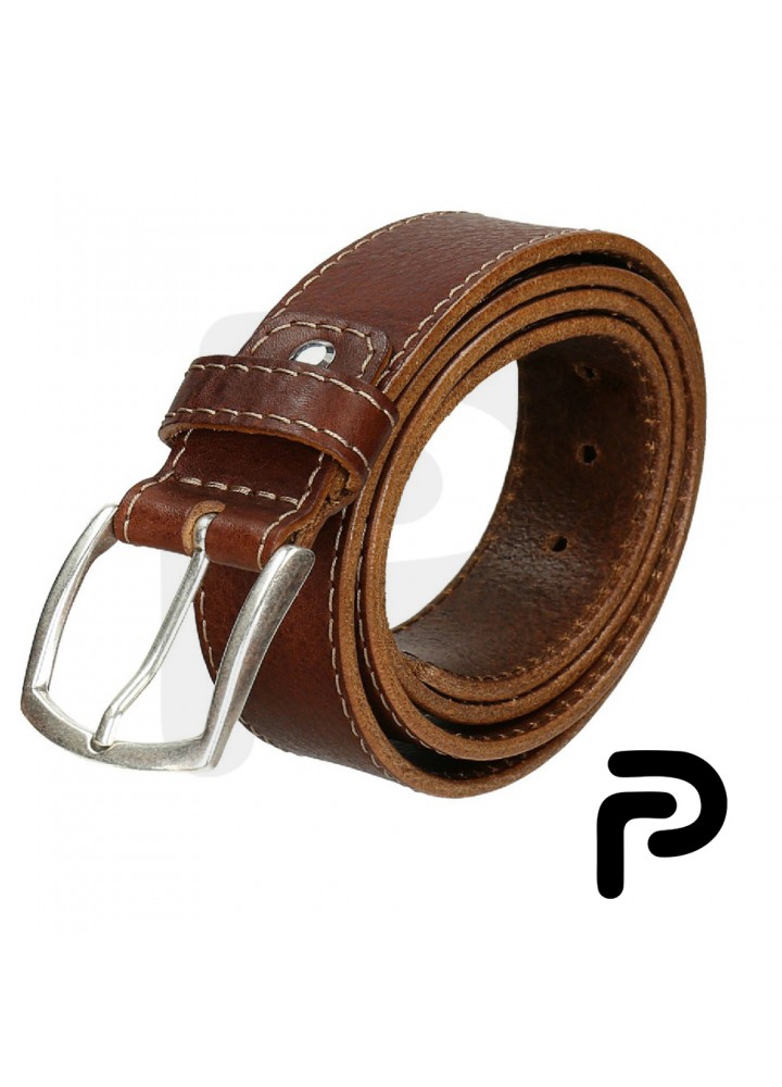 Brown Leather Basic Belt Men